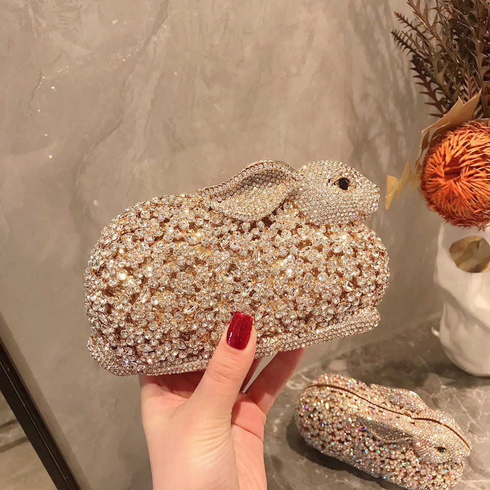 Luxury Bags Cute - Luxe schattige konijnentas met kristallen strass