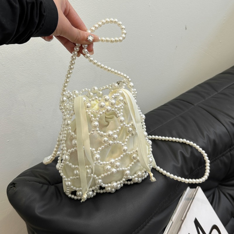 Witte kralen emmer schouder- e - Luxury Bags On Sales recensie en prijs