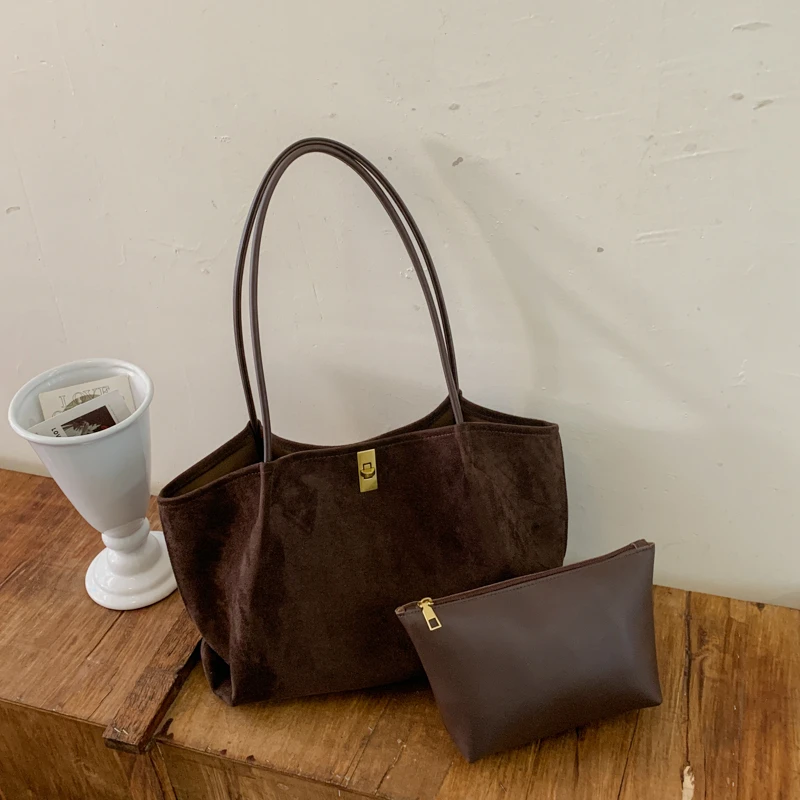 Retro handtas van suède met lu - Luxury Bags Tote recensie en prijs